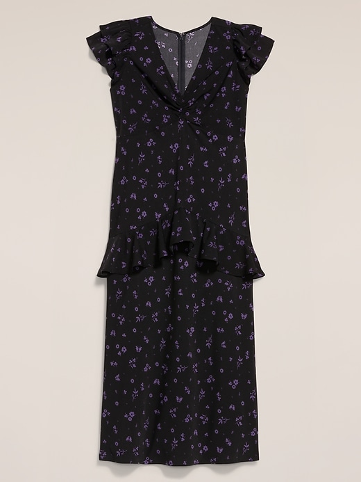 Image number 5 showing, Old Navy x Anna Sui Crepe V-Neck Ruffle Maxi Dress