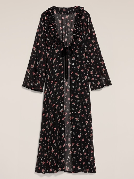 Image number 6 showing, Old Navy x Anna Sui Chiffon Tie-Front Duster