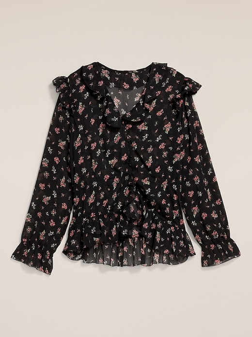Image number 5 showing, Old Navy x Anna Sui Chiffon Ruffle Button-Down Top