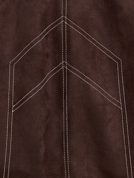 Image number 5 showing, Old Navy x Anna Sui Vegan Suede Seamed Mini Skirt