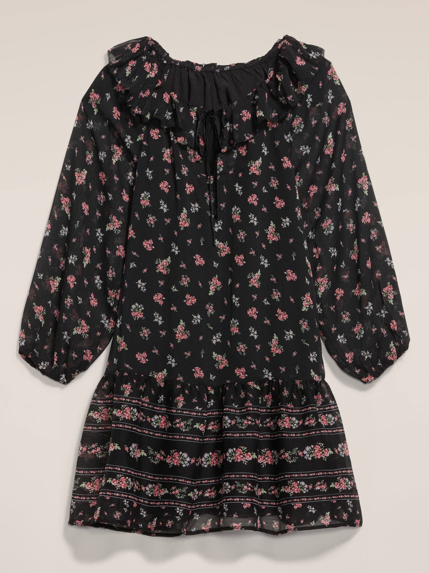 Old Navy x Anna Sui Chiffon Tiered Ruffle Mini Dress