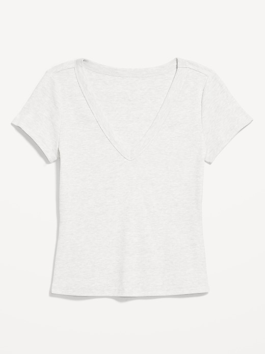 Image number 4 showing, Snug V-Neck Ribbed T-Shirt