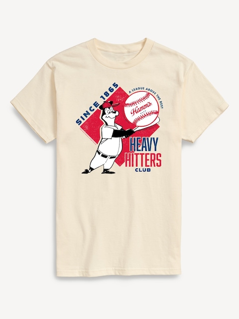 Hamms Heavy Hitters Club Short Sleeve Graphic T-Shirt - Cream
