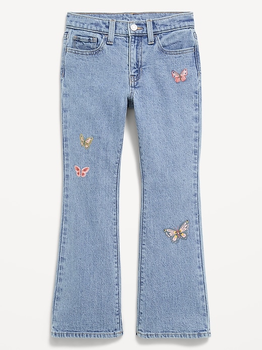 Image number 2 showing, High-Waisted Embroidered Flare-Leg Jeans for Girls