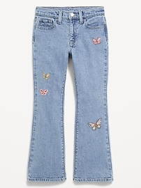 Image number 2 showing, High-Waisted Embroidered Flare-Leg Jeans for Girls