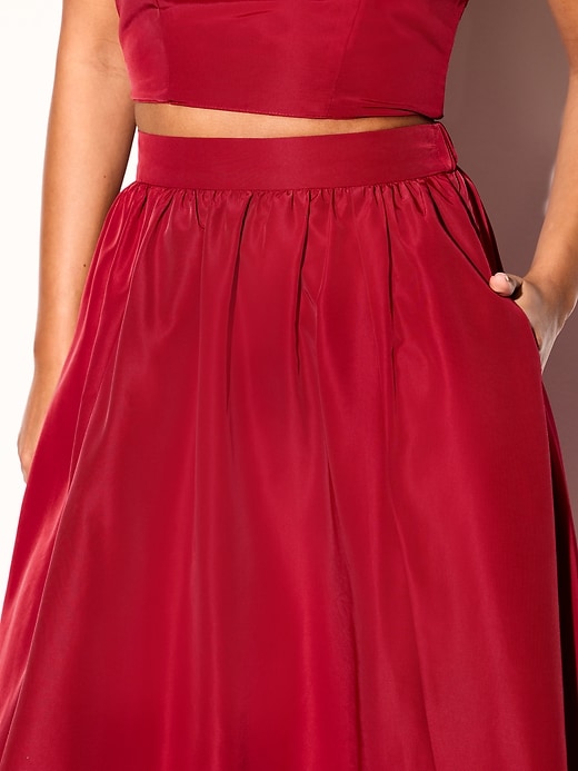 Image number 6 showing, The Occasion by Old Navy High-Waisted Taffeta Midi Skirt