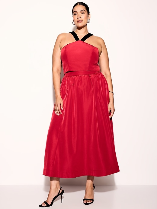 Image number 5 showing, The Occasion by Old Navy High-Waisted Taffeta Midi Skirt