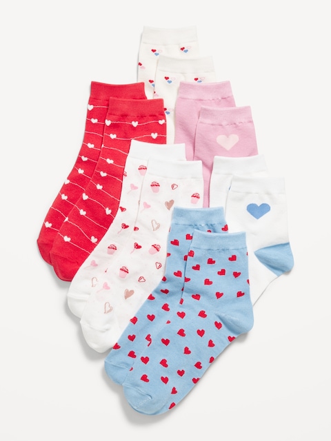 Novelty Quarter Crew Socks 6-Pack for Women