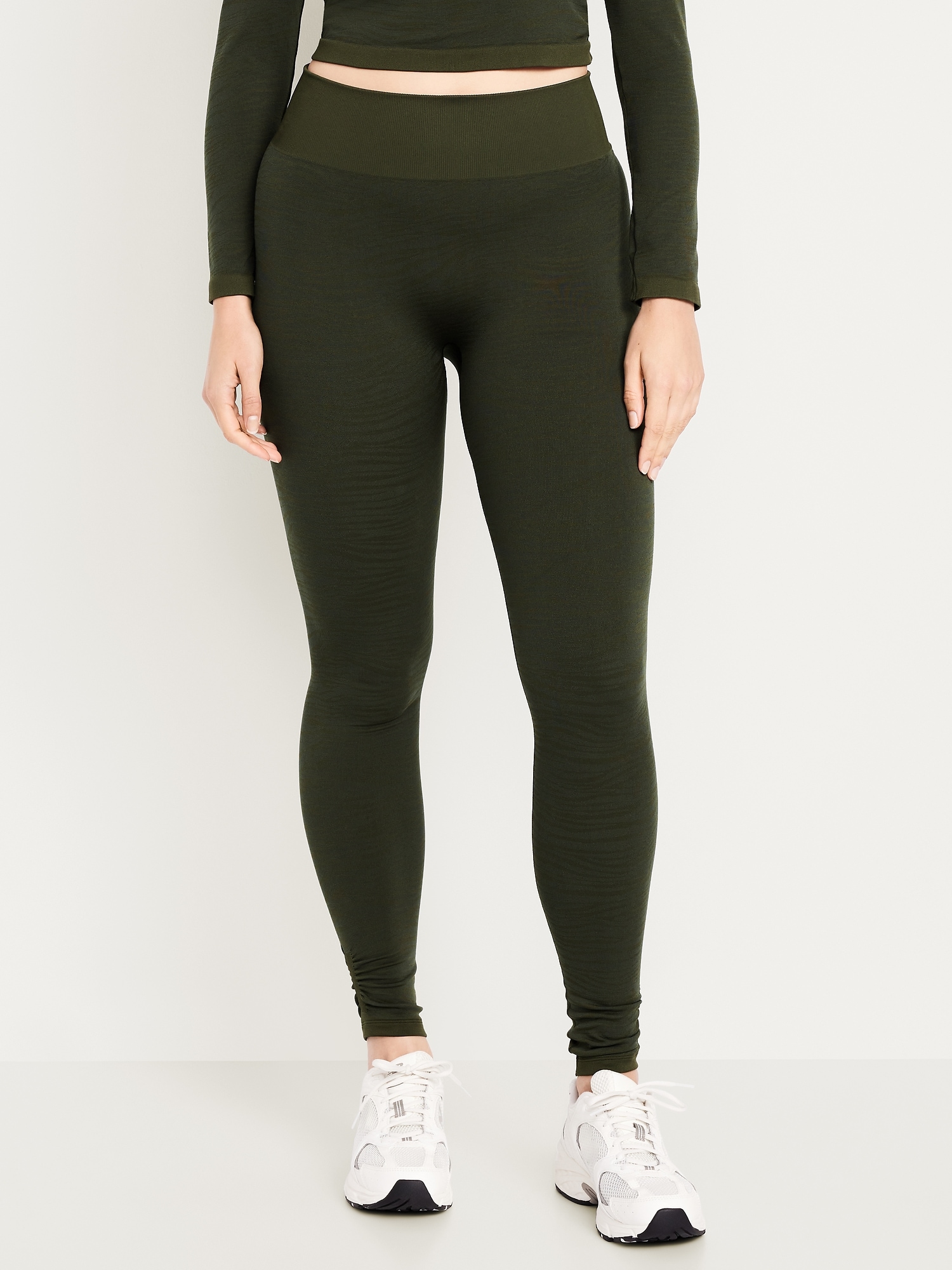 High-Waisted Seamless Jacquard Leggings