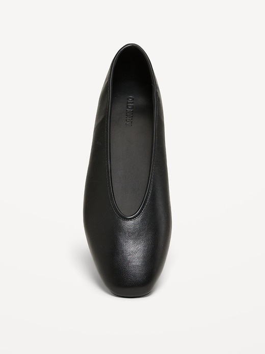 Image number 3 showing, Faux-Suede V-Cut Ballet Flats