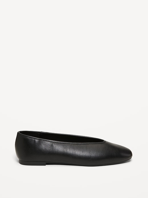 Image number 4 showing, Faux-Suede V-Cut Ballet Flats
