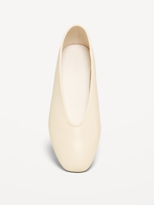 Image number 3 showing, Faux-Suede V-Cut Ballet Flats
