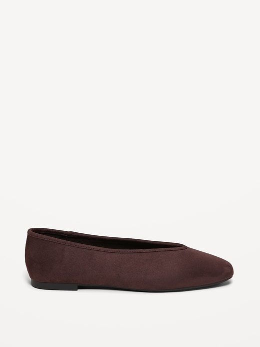 Image number 4 showing, Faux-Suede V-Cut Ballet Flats
