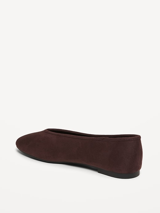 Image number 5 showing, Faux-Suede V-Cut Ballet Flats