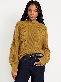 Seaside Cotton Roll-Neck Cable-Knit Sweater - image 3