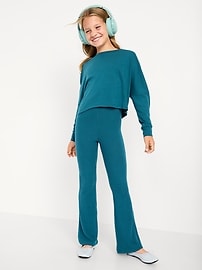Image number 3 showing, CozePlush High-Waisted Flare Leggings for Girls