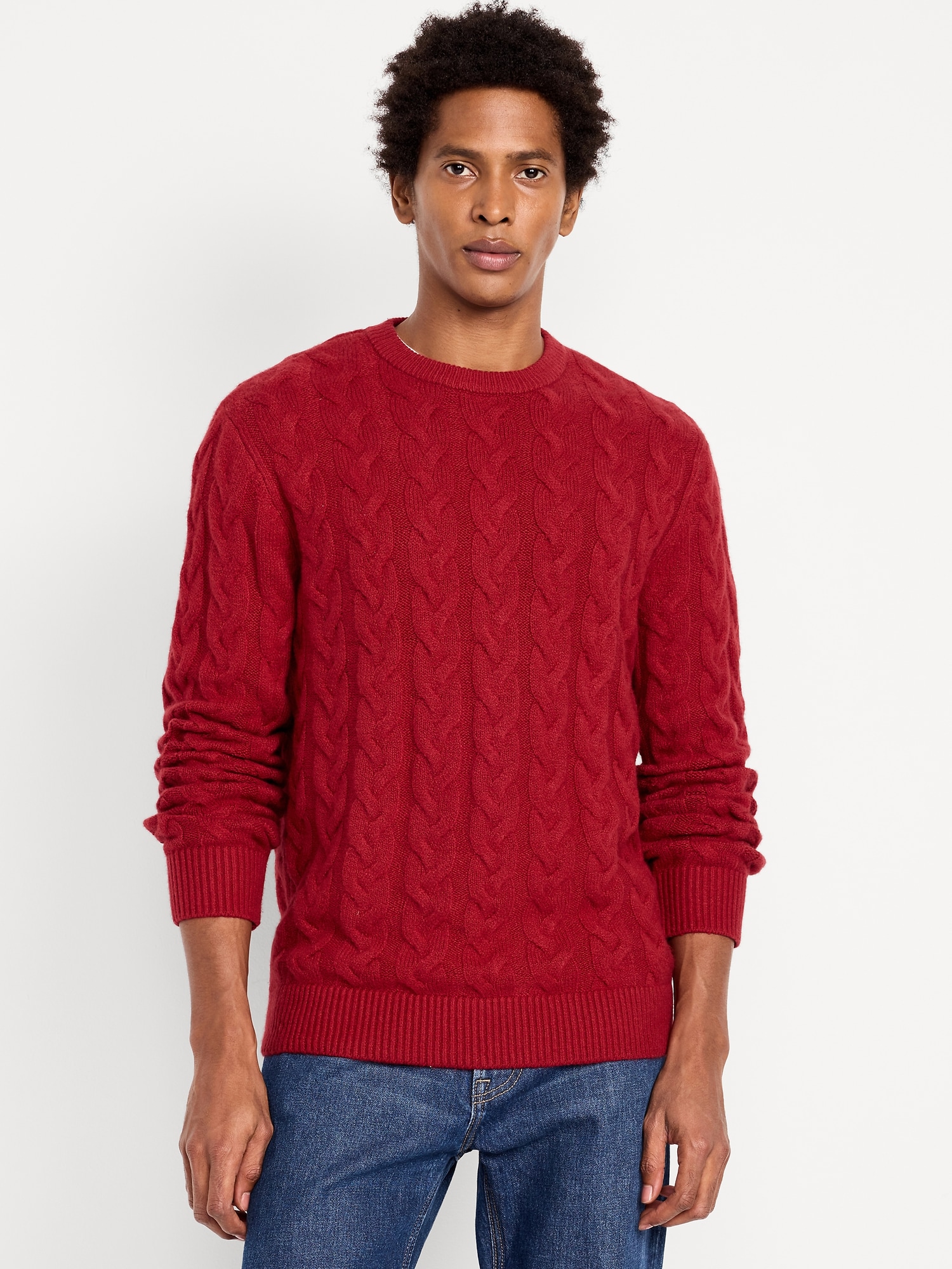 SoSoft Crew-Neck Cable-Knit Sweater