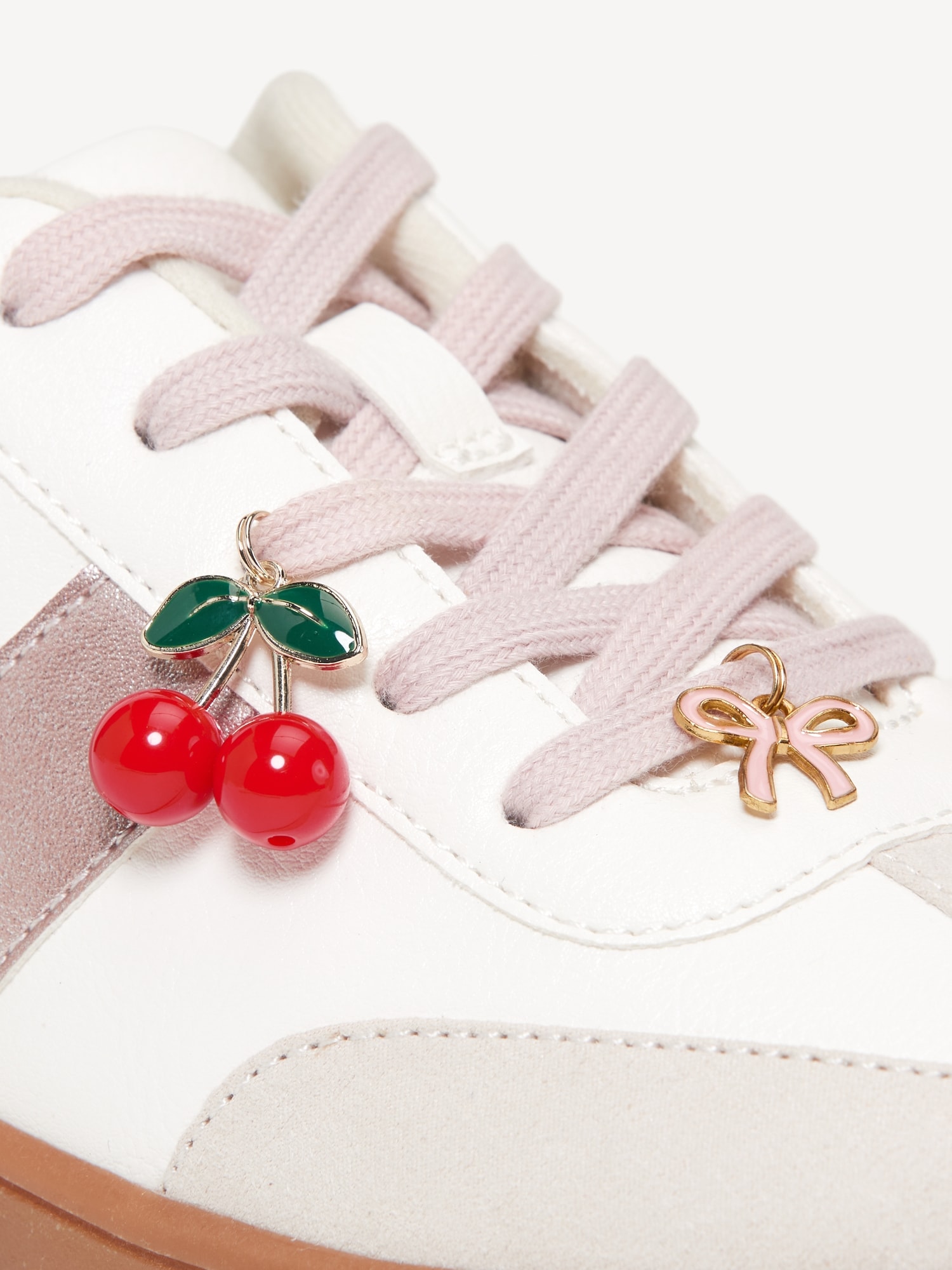 Faux-Suede Lace-Up Charm Sneakers for Girls