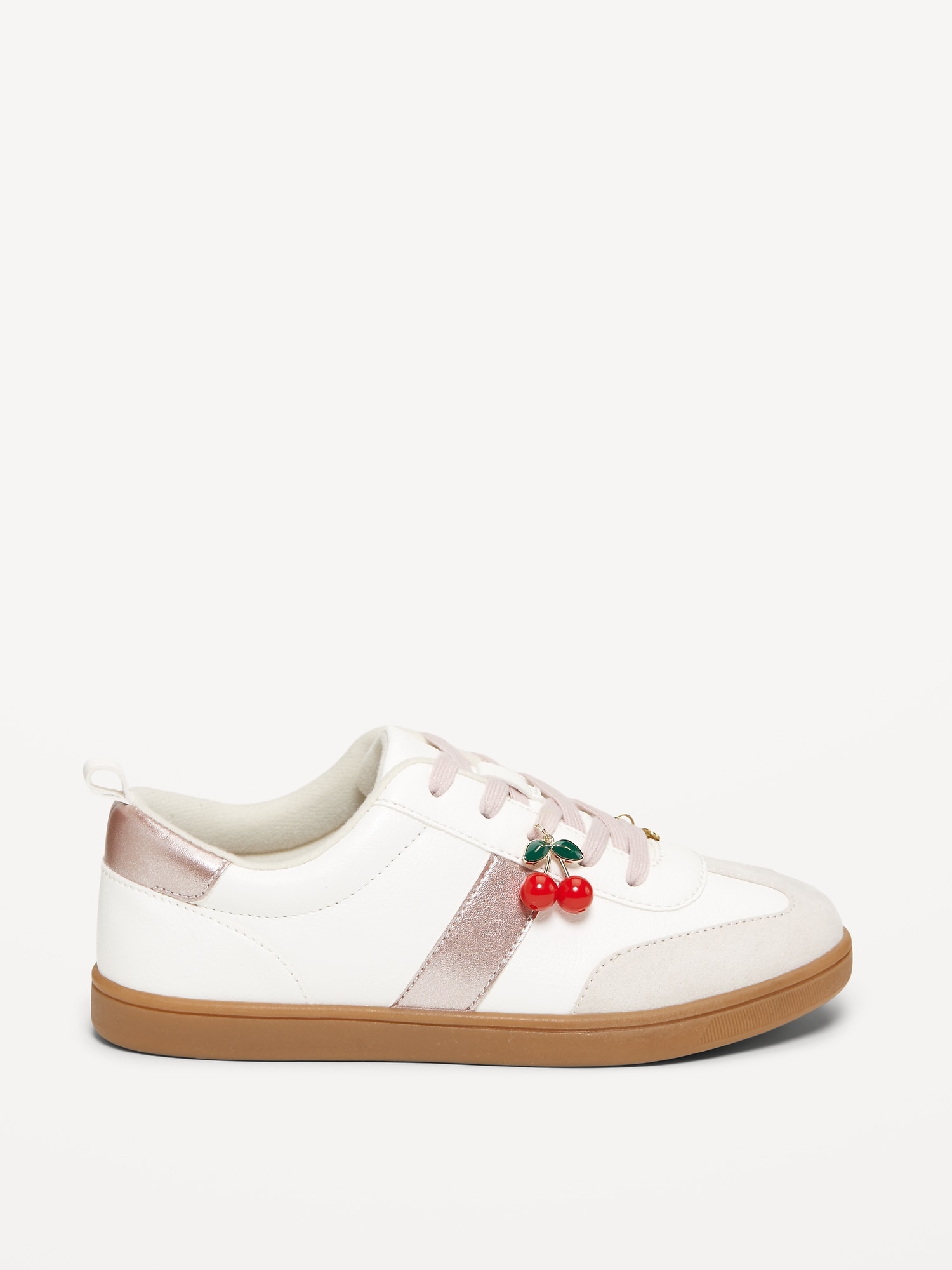Faux-Suede Lace-Up Charm Sneakers for Girls