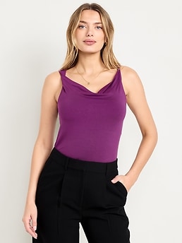 Cowl-Neck Twist-Strap Top - image 3