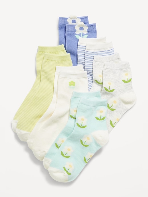 Image number 1 showing, Ruffle-Cuff Quarter-Crew Socks 6-Pack for Girls