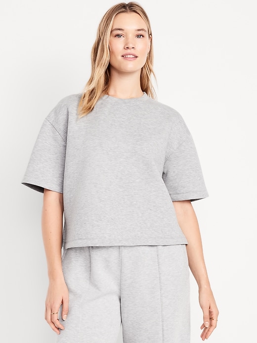 Image number 5 showing, Bounce Fleece Relaxed Short-Sleeve Top