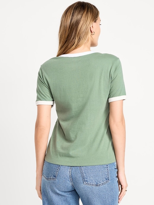 Image number 2 showing, EveryWear Crew-Neck Logo-Graphic Ringer T-Shirt