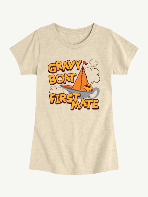 Peanuts Gravy Boat First Mate Short Sleeve Tee For Girls - Birch
