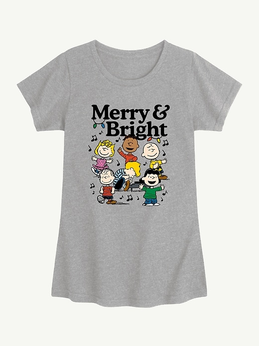 Image number 1 showing, Peanuts Merry And Bright Short Sleeve Tee For Girls