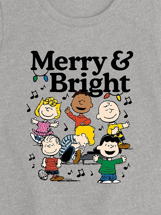 Image number 2 showing, Peanuts Merry And Bright Short Sleeve Tee For Girls