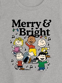Image number 2 showing, Peanuts Merry And Bright Short Sleeve Tee For Girls