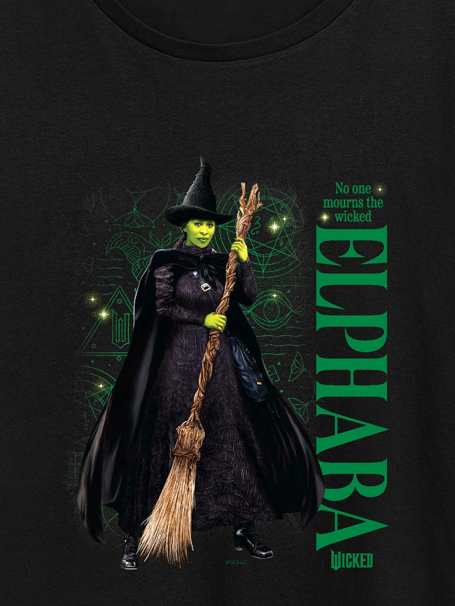 Женская футболка Old Navy Wicked Elphaba No One Mourns Short Sleeve Graphic, цвет: Чёрный — фото 2