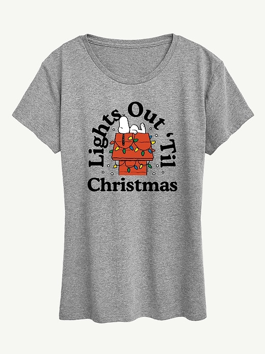 Image number 1 showing, Peanuts Lights Out Christmas Short Sleeve Graphic Tee