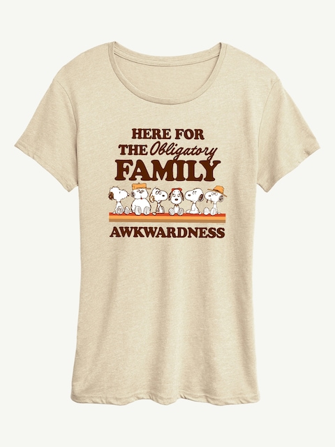 Peanuts Here For The Family Short Sleeve Graphic Tee - Birch