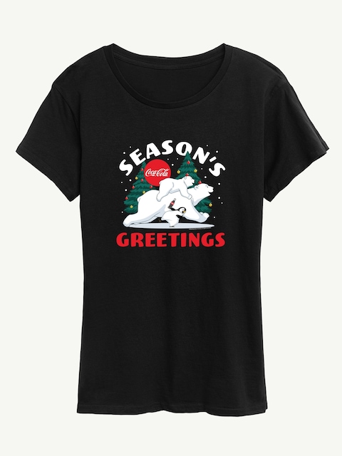 Coca Cola  Polar Bears Short Sleeve Graphic Tee - Black