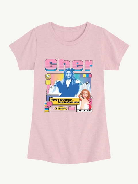 Cher Clueless Short Sleeve Tee For Girls - Heather Pink