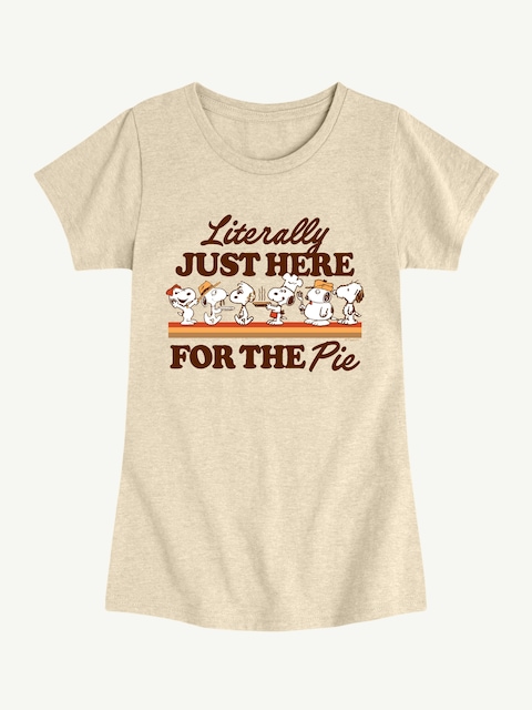 Peanuts Here For The Pie Short Sleeve Tee For Girls - Birch