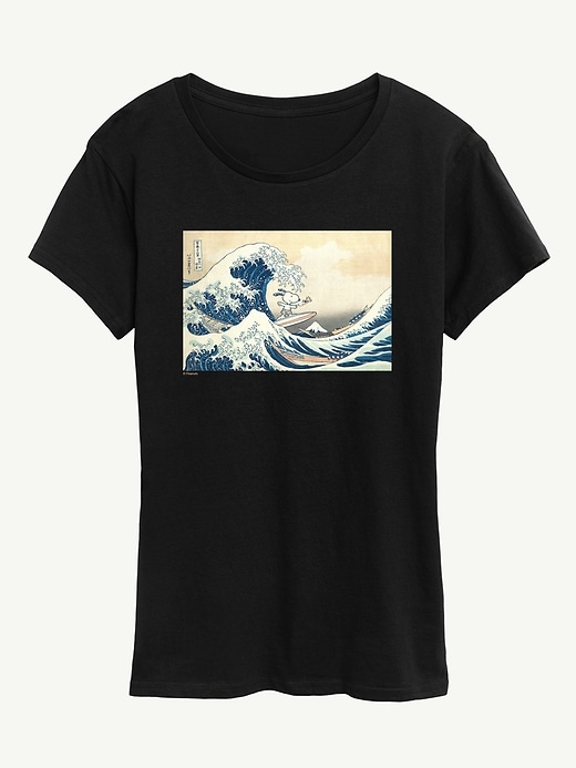 Image number 1 showing, Snoopy Great Wave Short Sleeve Graphic Tee