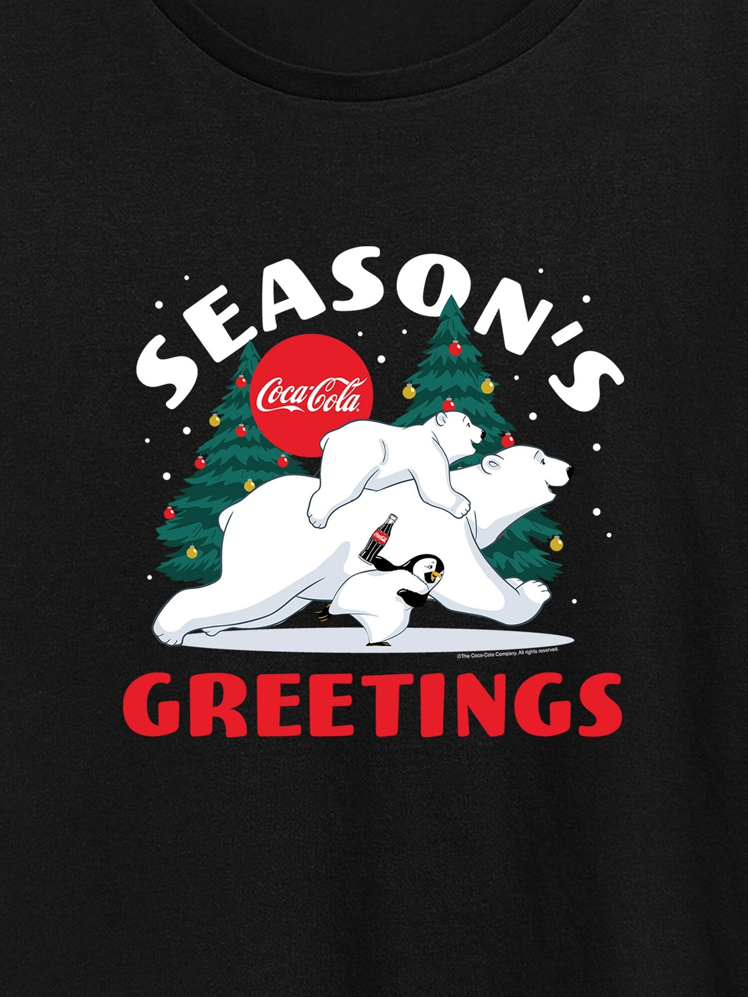 Женская футболка Old Navy Coca Cola Polar Bears Short Sleeve Graphic, цвет: Чёрный — фото 2