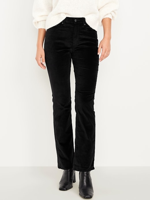 Image number 2 showing, Extra High-Waisted Velvet Baby Boot-Cut Jeans