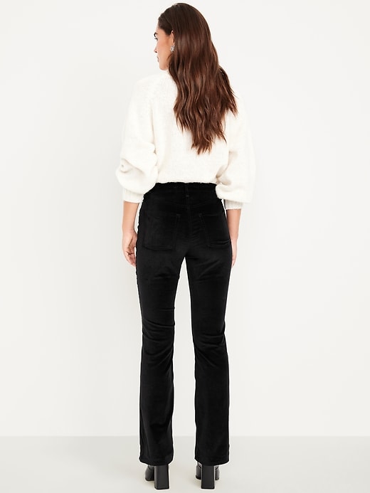 Image number 3 showing, Extra High-Waisted Velvet Baby Boot-Cut Jeans
