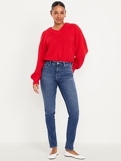 High-Waisted Slim Jeans