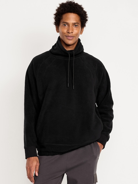 Funnel Neck Microfleece Pullover - Black Jack