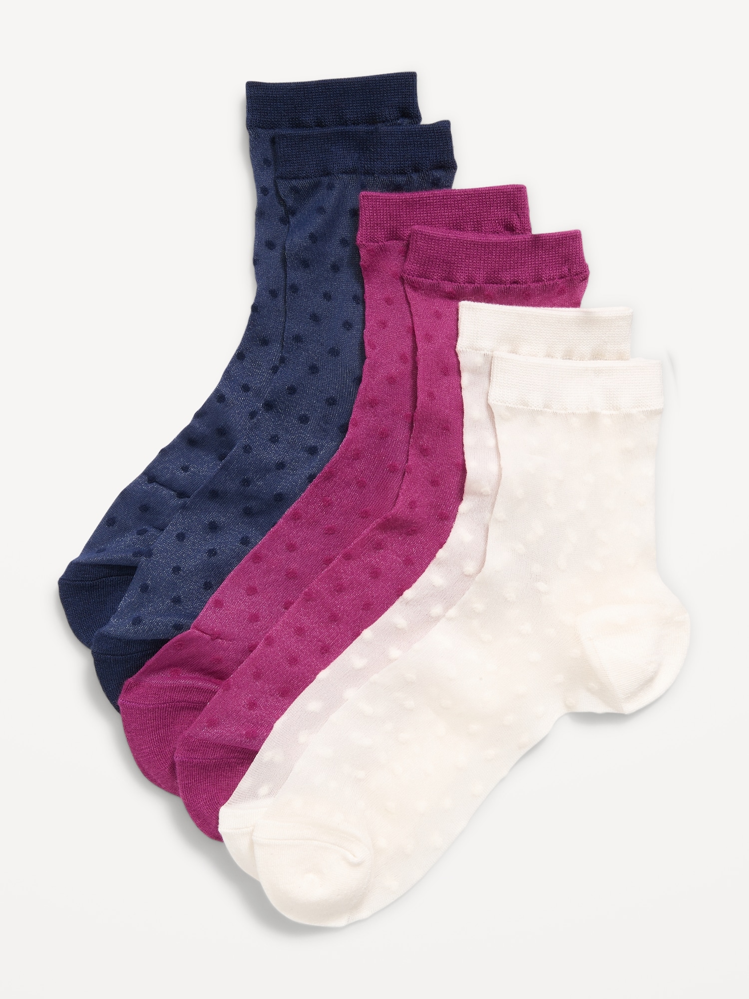 Sheer Crew Sock 3-Pack for Women