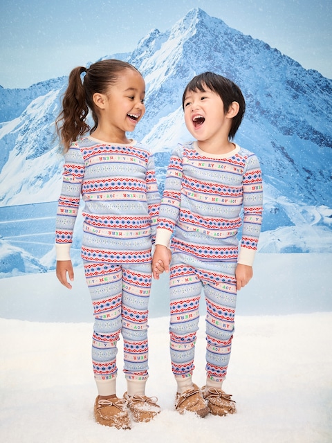 Printed Snug-Fit Pajama Set for Toddler & Baby - Festive Fairisle (Match The Fam!)