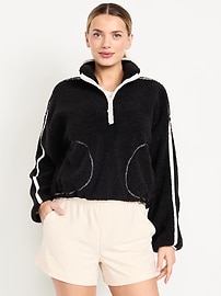 Image number 1 showing, Loose Sherpa Quarter-Zip Pullover