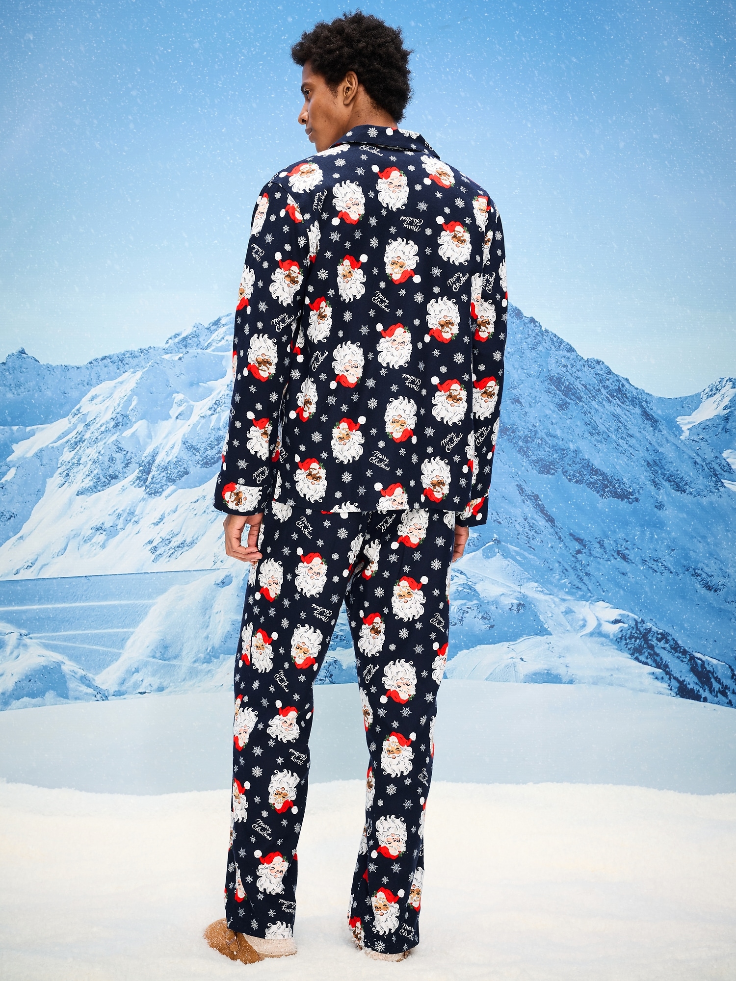 Printed Flannel Pajama Set for Men