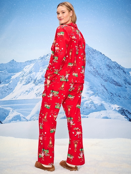 Image number 6 showing, Printed Flannel Pajama Pant Set for Women