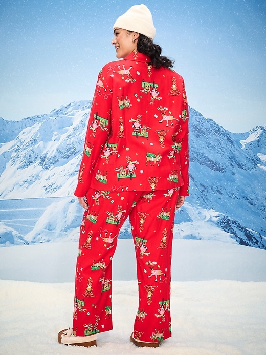 Image number 8 showing, Printed Flannel Pajama Pant Set for Women