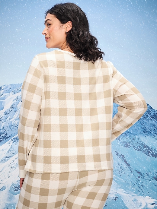 Image number 8 showing, Scoop-Neck Waffle Pajama Top for Women